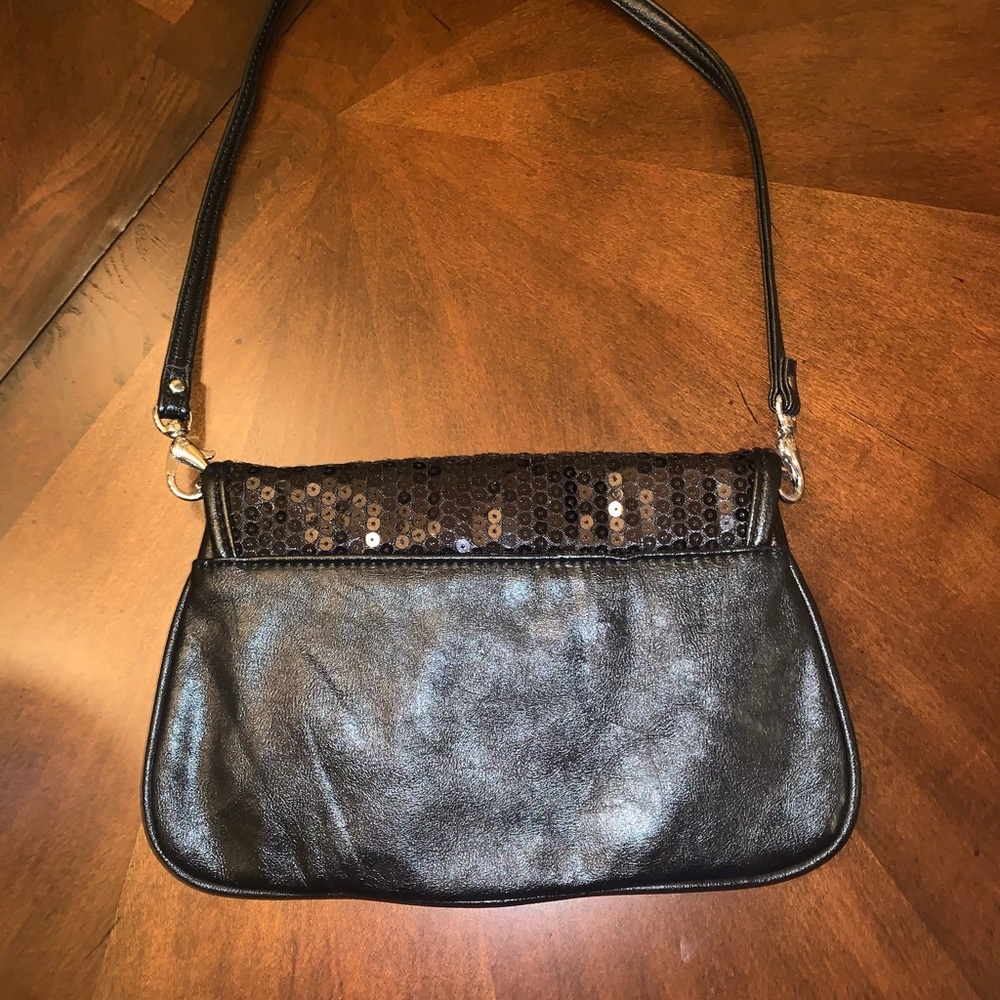 ***Nwot - Grace Adele Sequin Black Handbag - image 4